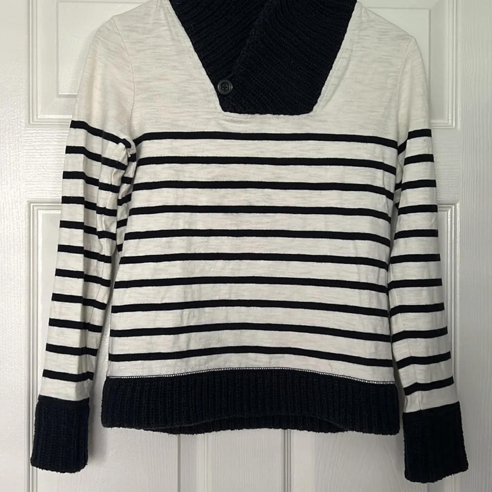 J. Crew Shawl-Collar Stripe Sweatshirt XS